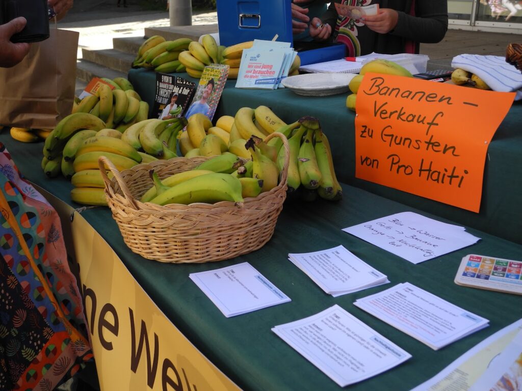 Heckengäutag Bananenverkauf für Pro Haiti