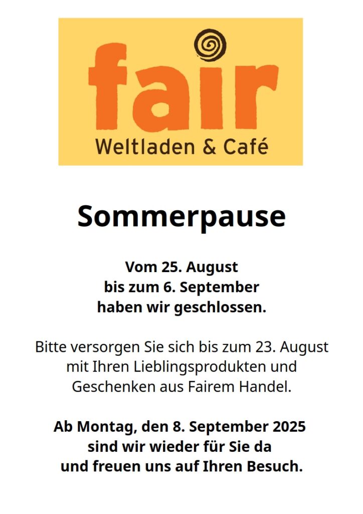 Sommerschließzeit 2025